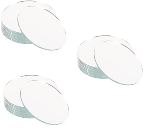 Beavorty 3 Sätze Ovaler Kosmetikspiegel DIY Schmuckzubehör Arbeitsplatzspiegel Schminkspiegelzubehör Die Glaslinse Spiegel Basteln Selber Machen Kleiner Glasspiegel Weiß 10 Stück * 3