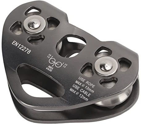 Puleggia con Zipline in Alluminio con Doppio Carrello per Roccia e Montagne - a Doppia Puleggia Ad Alta velocità per Esterno