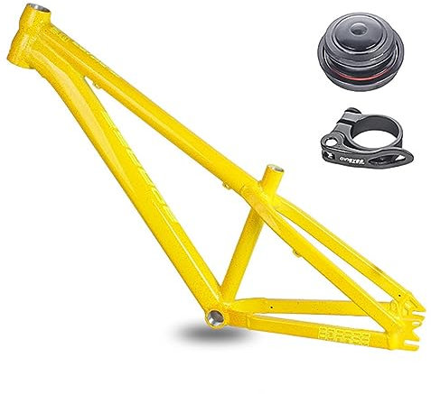 HSIRYAOHD 26er Hardtail-Mountainbike-Rahmen, 31,8 cm, Einzelgang-Rahmen, C/V-Bremse, Schnellspanner, QR, 10 x 135 mm, Aluminiumlegierung, starrer Rahmen (gelb)