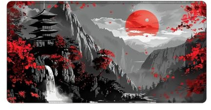 artslion Mouse Mat Large Mouse Pad 40x80cm Non-Slip Base Smooth Surface – Extended Desk Mat Red Maple Leaves Designs Gaming Mouse pad