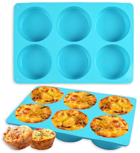 AICMEI 2Pcs Silicone Egg Molds Non-Stick 3.15 Inch Round Muffin Top Baking Pans, Round Silicone Molds for Egg Bites, English Muffin, Breakfast Sandwiches, Pies, Pancakes