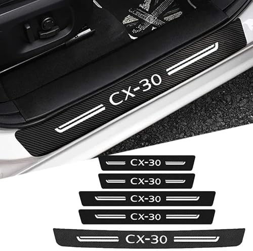 FWSHEN Protection Seuil Portière Protection pour Mazda CX30 CX-30 2019-2023 2024 Seuil Porte De Voiture Autocollant De Seuil Porte Voiture Barres Porte Voiture