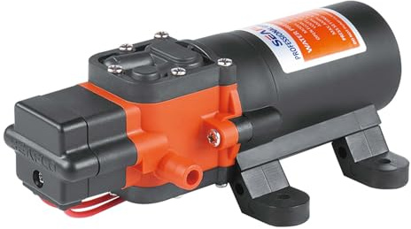 LIGHTEU®, Seaflo DC 24V 4,3 LPM 2,4 bar 21S Selbstansaugende Membranpumpe für Wasser bei Bedarf für Wohnmobil, Camper SFDP2-012-035-21