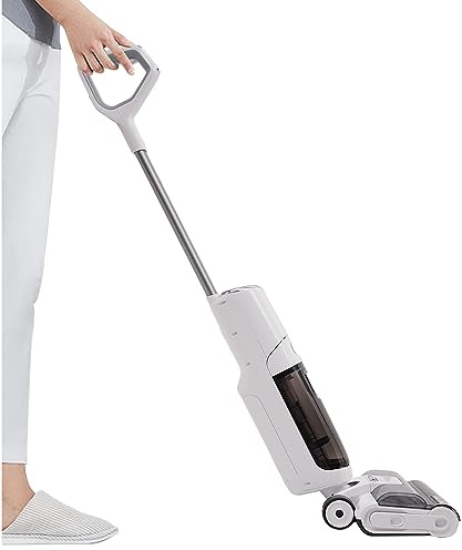 Générique Aspirateur Eau Et Poussière, Moteur sans Balais De 250 W, Diffusion Vocale sur écran LED, Batterie Longue Durée De 4 400 Mah, Nettoyage des Angles Morts du Sol