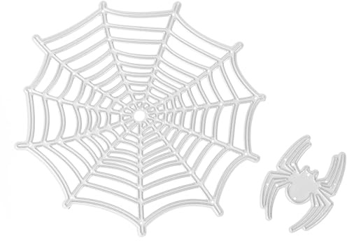 NOLITOY Lot de 2 Matrices de Découpe en Acier au Carbone Halloween Toile D’Araignée Gabarits de Gaufrage Métalliques pour Scrapbooking Créatif Pochoirs DIY Fête Saisonnière