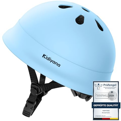 Kidiyana Barnhjälm XS 48–54 cm – ultralätt cykelhjälm och skathjälm, universellt också som skoter- och inlinerhjälm, med stötsäkert PC-skal, barnvänlig design från 1 år, blå