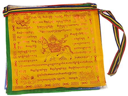 Bandiera del Cavallo del, Bandiere di Preghiera Tibetana Bandiera del Cavallo del Carattere dorato Lungta Bandierine per appendere a parete all'aperto 25 pezzi, Bandiere del del v