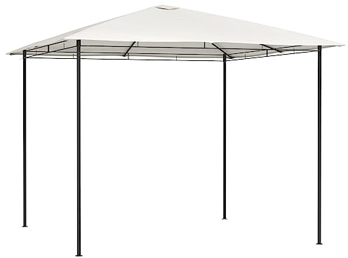 Gazebo Tente de garage, tonnelle, 3 x 3 x 2,6 m, crème, 160 g/m², pour cour, terrasse, barbecue