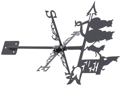 VALICLUD Stainless Steel Outdoor Cat Weathervane Set of Four Yard Wind Direction Indicators Metal Decorative Outdoor Weather Vane for Patio Roof Décor