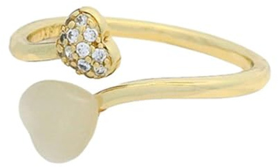 Solitärring Au 375/585/750 Gelbgold Echtschmuck mit Herz Opal Gr.47-65