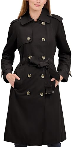London Fog dam Double-breasted 3/4 Length Belted Trench Coat Trenchcoat