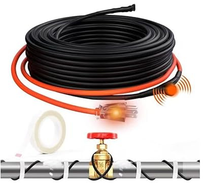HEATIT 40ft Self-Regulating Heating Cable for Pipe Freeze Protection, Pipe Heat Tape for Water Pipes, Energy-Saving, Keeps Water Flowing at -40°F, ETL Listed, 120V 3W/FT