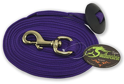 Southwestern Equine 24 'flach Baumwolle Web Longierleine mit Bolt Snap & Gummi Stop, violett