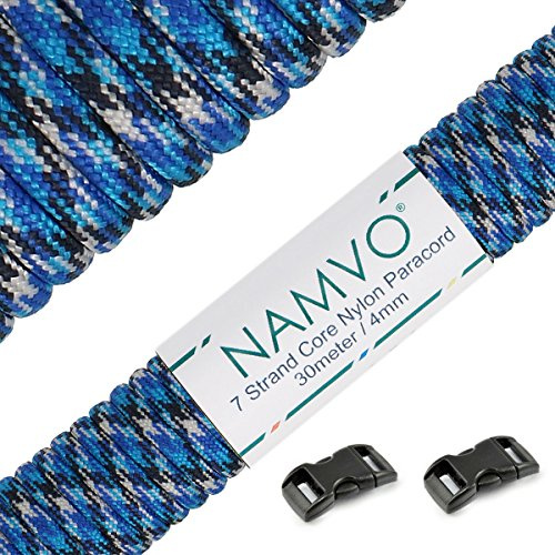 Namvo 550 Paracord Mil Spec Typ III 7 Strang Fallschirm Schnur Gesamtlänge 100ft / 30 Meter -Ozeantarnung
