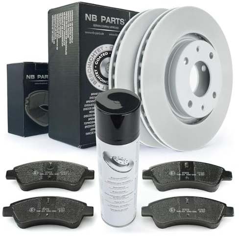 NB PARTS Bremsscheiben 266mm + Bremsbeläge vorne + Bremsenreiniger passend für Citroen Peugeot