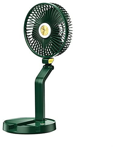 Hanghaijia Folding Table Lamp Fan, Portable USB Office Desktop Fan 7 Inch Mobile Wall-mounted Night Light Bedroom Fan (Color : Green)