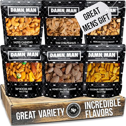 Gift Baskets for Men – Gourmet Nuts Gift Basket, Birthday Gift for Dad, Husband & Adults, Roasted Snack Box Variety, Fathers Day Gift