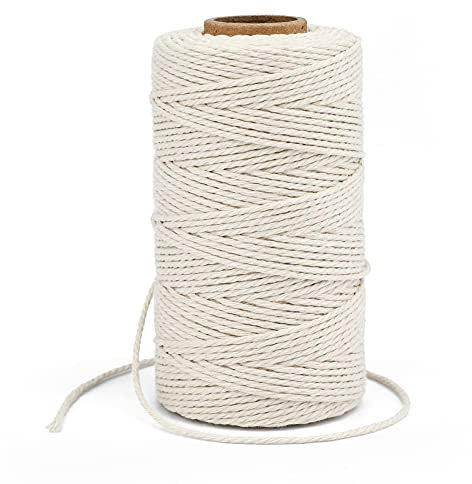 G2PLUS 100M Corda Beige 2mm Filo Spago Cotone Macrame per Cucina Cottura Natale Confezionamento Regalo