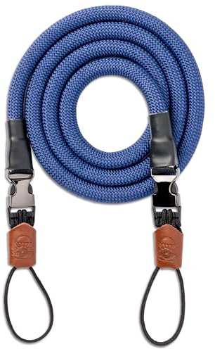 C-Rope Kameragurt Climber aus Kletterseil, Umhängegurt, Kamera-Gurt für alle Kameras aus Kletter-Seil (Navy Blue, 125cm)