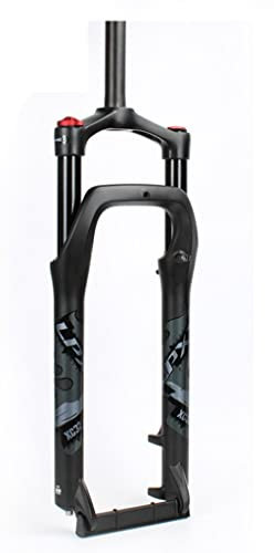 LHHL Fahrrad Federgabel 26 X4.0 Zoll Mountainbike Luft Vorderrad Gabel Snowbike MTB ATV Federgabel Manueller Lockout 1-1/8 ”Straight Tube 100mm Federweg Scheibenbremse QR