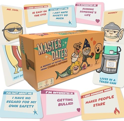 Master Dater by Cyanide & Happiness - a Mixed up Dating Party Game for 3-8 Players, Card Game for Parties