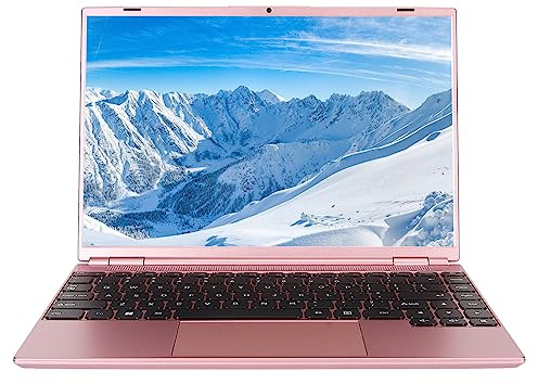 ASHATA Laptop 14 Pulgadas 8GB DDR4, para Windows 11 Laptop, para Intel Celeron J4105 hasta 2.5GHz 1920 X 1200 HD IPS Business Laptop Computer Dual Band WiFi BT4.2 Rose Gold (8GB+128GB)