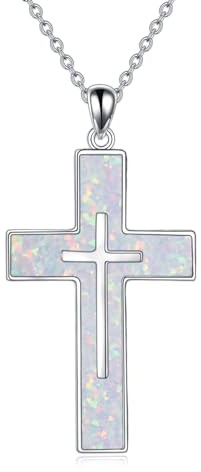 YFN Keltisches Kreuz Halskette Sterling Silber Keltische Knoten Anhänger Abalone Shell Kreuz Schmuck Geschenke für Damen Herren