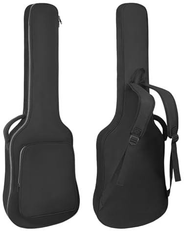 Muscab Electric Guitar Case 39 Inch Electric Guitar Bag 7mm Padding Waterproof Electric Guitar Gig Bag, Guitar Bag Electric Backpack with Neck Strap and Pocket, White Zipper