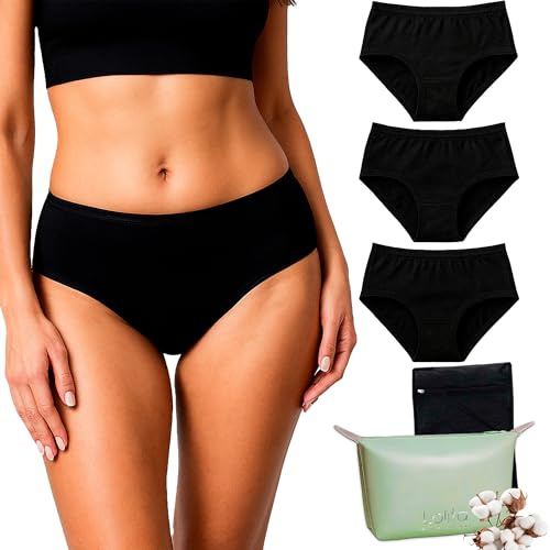 Lolita® Menstruations-Slip für mittleren bis starken Fluss - Ultra absorbierend - Bequem und wiederverwendbar - Ideal für Starke Perioden - Damen Periodenunterwäsche - Umweltfreundliche Alternative