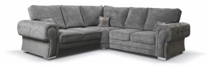 Verona - Sofa - Fullback - Corner Sofa - 3 Seater - 2 Seater - Footstool (Grey, 2C2 Corner)