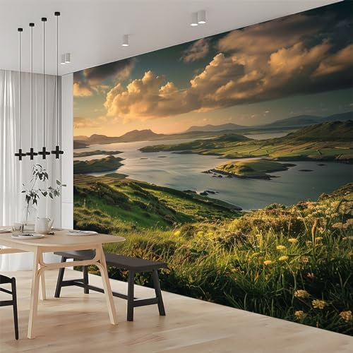 Fototapete 3D Effekt Irische Westküstenlandschaft 200x140 cm Vliestapete Wohnzimmer Schlafzimmer Vlies Tapete Art Wandtapete UV-Beständig Wanddekoration Tapete