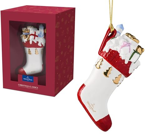 Villeroy & Boch – Christmas Classics Ornamente Weihnachten Nikolausstiefel Bunt, Weihnachtsdeko, Weihnachtsdekorationen, Figur, Baumschmuck, Anhänger, Premium Porcelain, Kunststoff, Metall