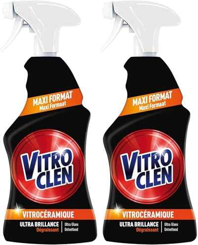 Vitroclen Spray Nettoyant Plaque Vitrocéramique Dégraissant et Ultra Brillance - 450 ml (Lot de 2)