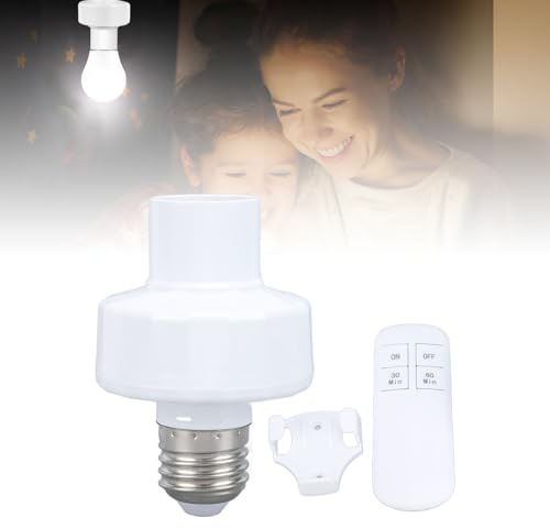 Fernbedienungs-Glühbirnenfassung, Steckdosen-Adapter, 30-60-Minuten-Timing-Schraube in der Steckdose, E26 E27-Glühbirnensockel, Glühbirnenstecker-Adapter für V