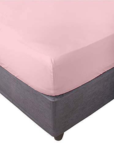 Miracle Home. Sábana Bajera 100% Microfibra cepillada, Ajustable, elástica y antipeeling. 150X200. Cama 150. Rosa