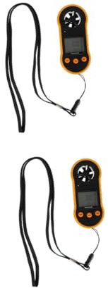 YARNOW 2 Pièces Anémomètre numérique jauge à air anémomètre de débit d'air mesure de l' anemometre portable portable d'affichage d'écran mesure du vent Plastique
