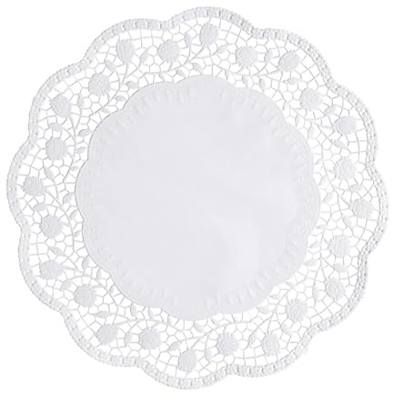 Lomatek Tortenspitzen & Tortenunterlagen Rund in 36 cm Durchmesser – 100 Stück – weißes Spitzenpapier für Kuchen, Geburtstag, Hochzeit, Party – Tortendekoration & Papierdeckchen – Made in Germany