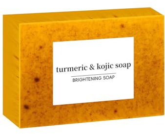 Kurkuma Seife - Kojic Acid Soap - Kojisäure-Gesichtsseife - Turmeric Soap für Gesicht mit Zitronen - Pigmentflecken Entferner Gesicht Curcuma Seife - Kurkuma Seifenstück Gesicht Körper Peeling Hyperpi