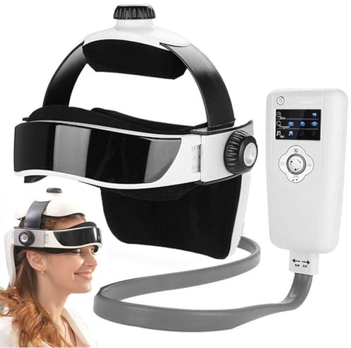 Casco Massaggiatore Elettrico Per La Testa, Pressione Dell'Aria + Vibrazione + Calore + Musica, Massaggiatore Per Punti Di Agopuntura Per Alleviare Lo Stress Cerebrale, Migliora I Disturbi Del Sonno