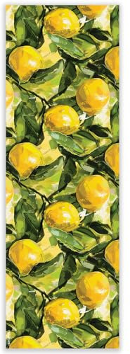 mubusi Tapis en Vinyle - Modèle Citron 50x150 cm - Différentes Tailles, 25 Tailles Disponibles - Grands Tapis en PVC - Tapis de Cuisine, Coureuret de Salon