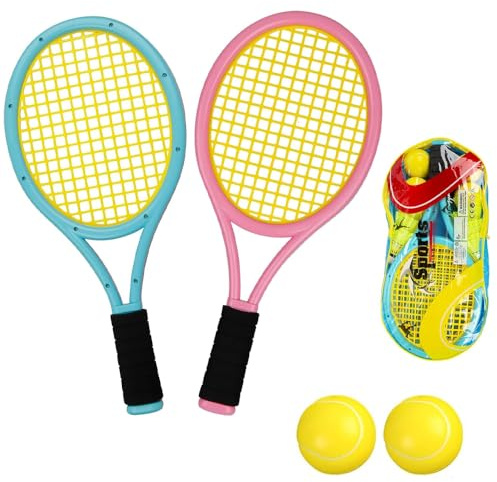 Roysmart Tennisschläger Kinder Set, Kinder Tennisschläger mit 2 Trainingsbällen, Racket Spielzeug, Ideal für Kinders für Outdoor- und Indoor-Sport
