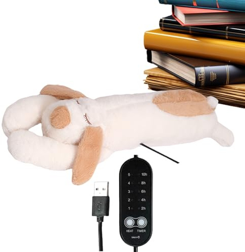 Stuffed Animal Heating Pad Dog | Wärmendes Hunde Plüschtier | USB-Elektrisches Kuscheltier Mit Automatischer Abschaltung & Temperaturregelung | Wärmekissen Für Nacken Schultern Rücken Bauch
