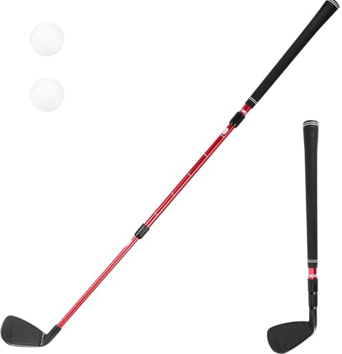 Golf Putter, Adjustable Golf Putters Set, Aluminum Alloy Shaft Unisex Mini Putter with 2 Balls, Can Be Used by Both Left and Right Hands for Children, Teenagers and Adults. (Red)