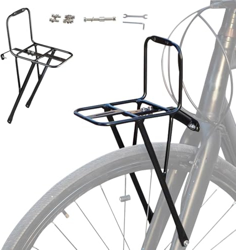 JIEBWCHA Portaequipajes Delantero para Bicicleta | Soporte para Portaequipajes - Soporte para Cesta o Bolsa de Transporte para Ciclismo Urbano Paseo Viajes