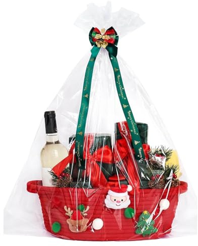 Panier Cadeau - Panier De Noël Pour Offrir | Paniers-Cadeaux | Corbeille De Rangement Festive, Coffret Gourmand Pour Homme Et Femme, Anniversaire, Pendaison De Crémaillère, Célébration De Noël