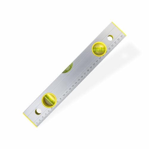 Spirit Level 230mm 12 Inch with 3 Bubble Vials 45° 90° 180° Mini Torpedo Level for DIY Construction Caravan Motorhome Campervan and Picture Hanging