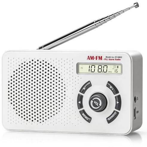 Tendak Radio Portátil Pequeña FM Am SW, Pequeña Radio con Batería de 2000 mAh, Radio Transistor por Pilas AA con Pantalla