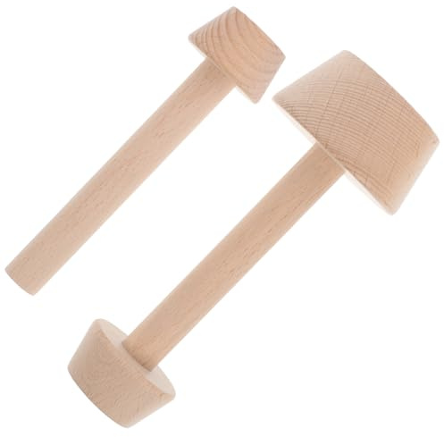 Beavorty Juego de Moldes de Madera para Mini Tartaletas de Huevo Doble Cara 2 Piezas Moldeador y Prensa para Cocina y Horneado Casero