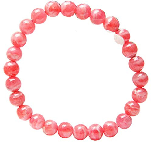 8mm Natural Rose Rhodochrosite Ädelsten Stretch Round Beads Armband från Argentina