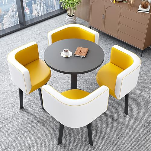 Konferenztisch-Set für 4 Personen - Stilvoller Büro-Empfang & Esstisch Schreibtisch für Geschäftstreffen und Lounge-Räume